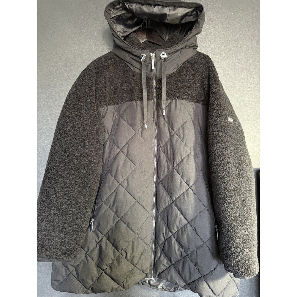 Koolaburra by UGG‎ Mixed Media Sherpa & Quilted Parka Womens 3XL Black Outdoors